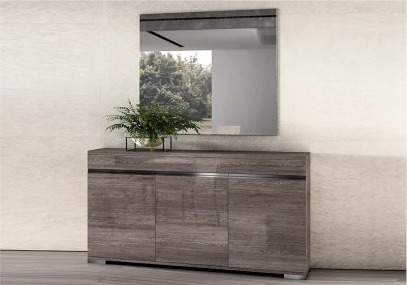 Buffet 3 portes orme laqué design moderne - Viola