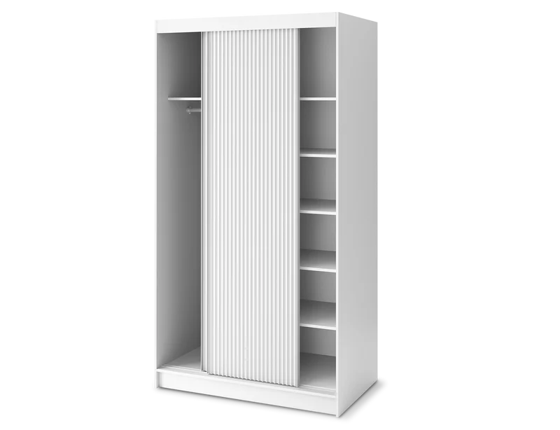 Armoire Dressing Coulissante 120 & 180 cm – Noir ou Blanc – Miroir Optionnel - RAVENTO