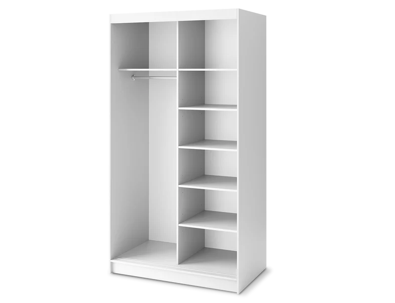 Armoire Dressing Coulissante 120 & 180 cm – Noir ou Blanc – Miroir Optionnel - RAVENTO