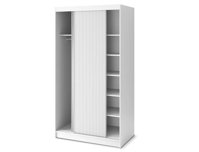 Armoire Dressing Coulissante 120 & 180 cm – Noir ou Blanc – Miroir Optionnel - RAVENTO