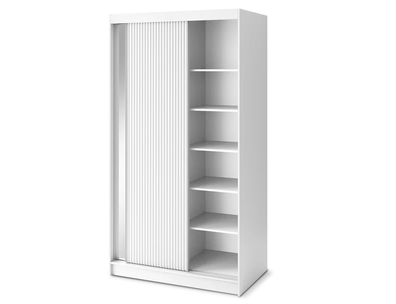 Armoire Dressing Coulissante 120 & 180 cm – Noir ou Blanc – Miroir Optionnel - RAVENTO