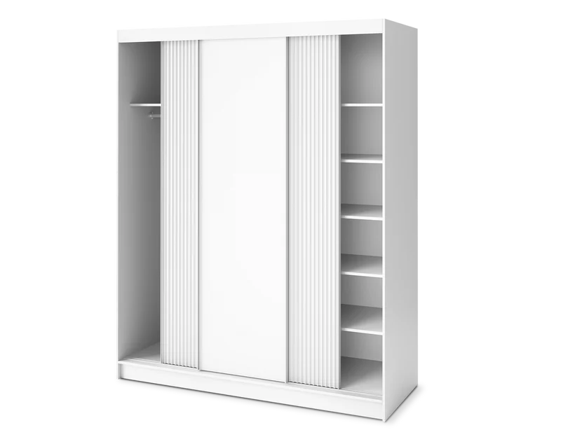 Armoire Dressing Coulissante 120 & 180 cm – Noir ou Blanc – Miroir Optionnel - RAVENTO