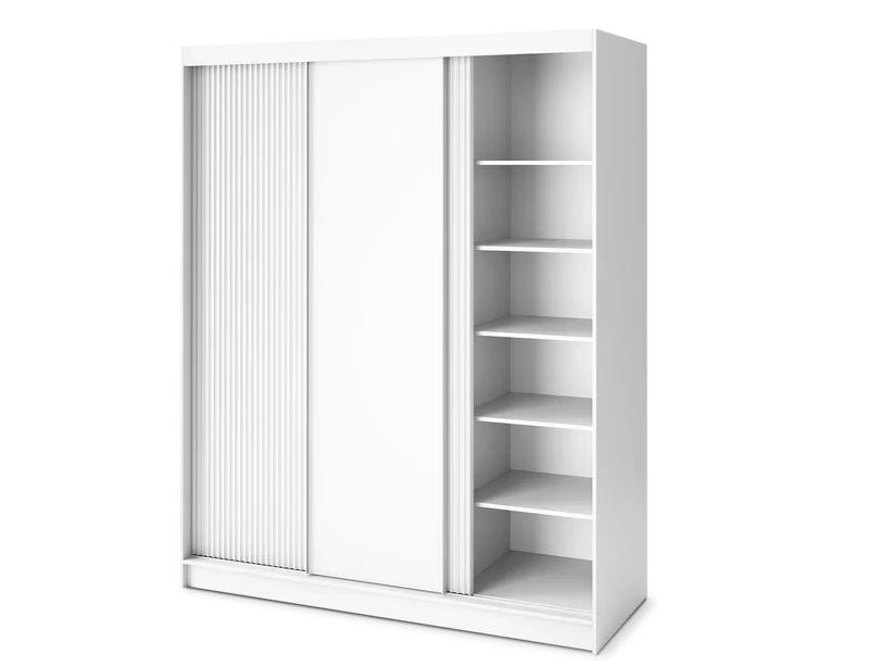Armoire Dressing Coulissante 120 & 180 cm – Noir ou Blanc – Miroir Optionnel - RAVENTO