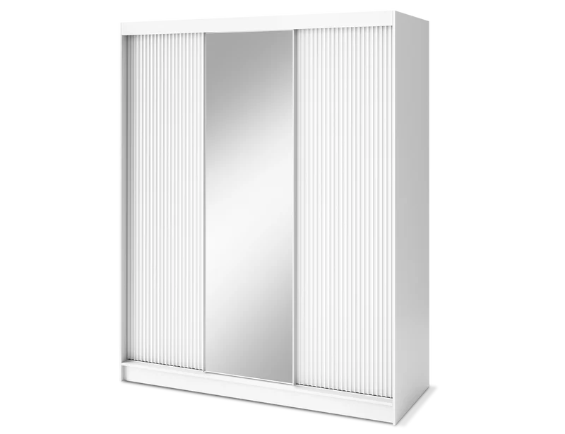 Armoire Dressing Coulissante 120 & 180 cm – Noir ou Blanc – Miroir Optionnel - RAVENTO