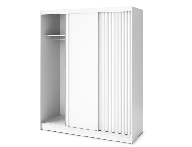 Armoire Dressing Coulissante 120 & 180 cm – Noir ou Blanc – Miroir Optionnel - RAVENTO