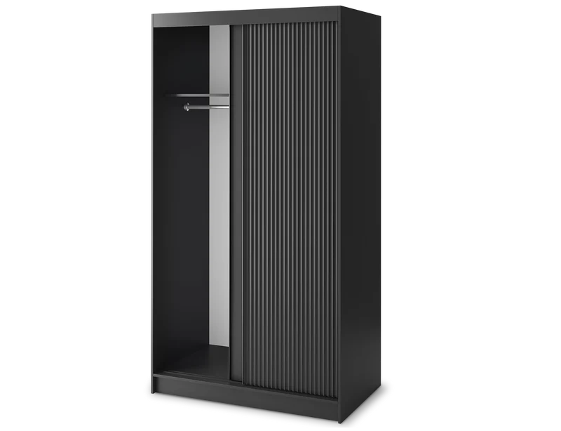 Armoire Dressing Coulissante 120 & 180 cm – Noir ou Blanc – Miroir Optionnel - RAVENTO