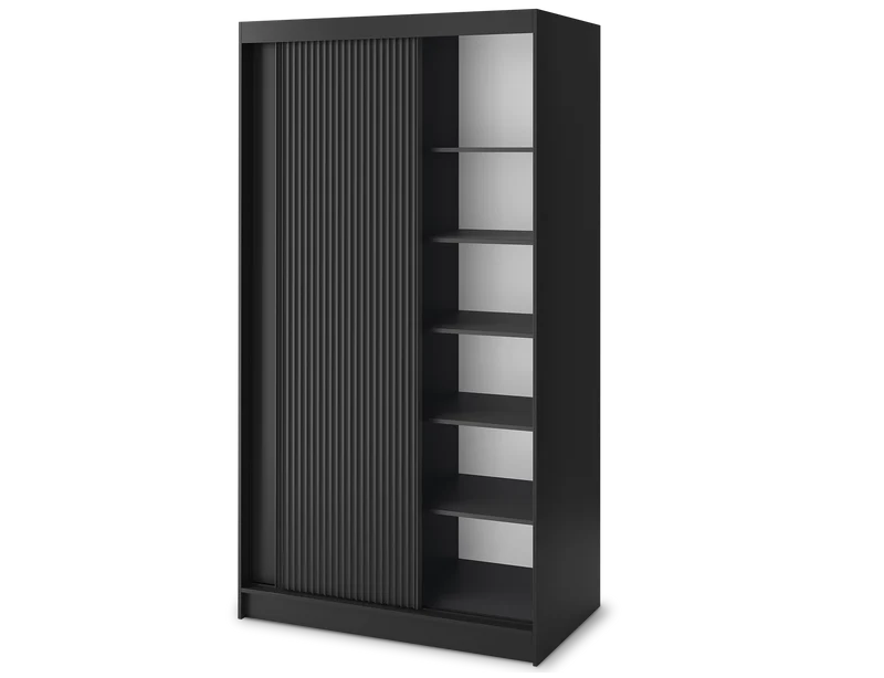 Armoire Dressing Coulissante 120 & 180 cm – Noir ou Blanc – Miroir Optionnel - RAVENTO