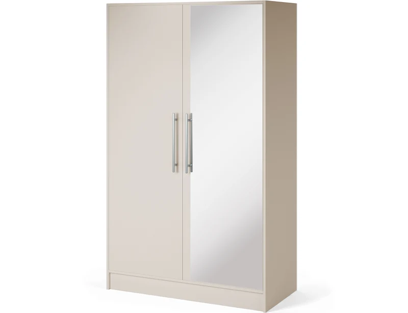 Armoire Dressing 2 Portes 120 cm – Design Moderne + Grand Rangement – Miroir Optionnel - NORVIA