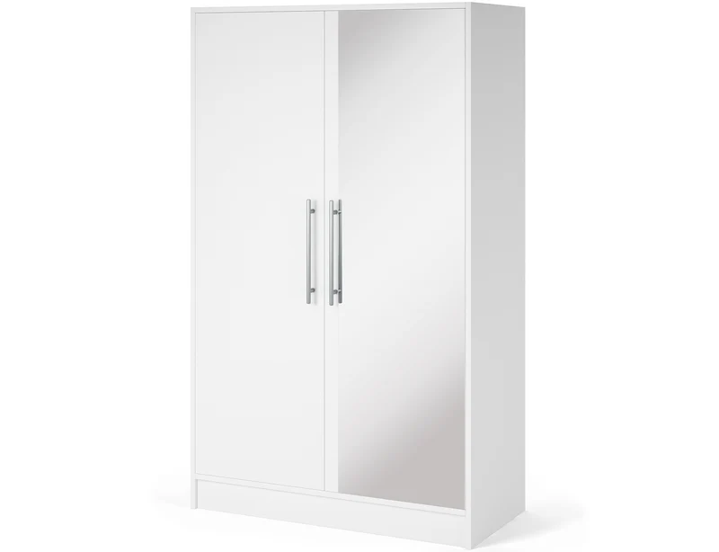 Armoire Dressing 2 Portes 120 cm – Design Moderne + Grand Rangement – Miroir Optionnel - NORVIA