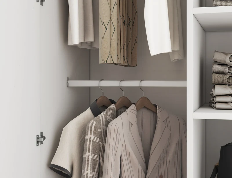 Armoire Dressing 2 Portes 120 cm – Design Moderne + Grand Rangement – Miroir Optionnel - NORVIA