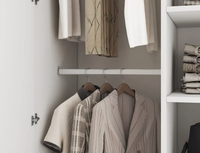 Armoire Dressing 2 Portes 120 cm – Design Moderne + Grand Rangement – Miroir Optionnel - NORVIA
