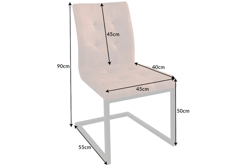 Lot de 2x chaises cantilever design OXFORD vintage marron cadre fer