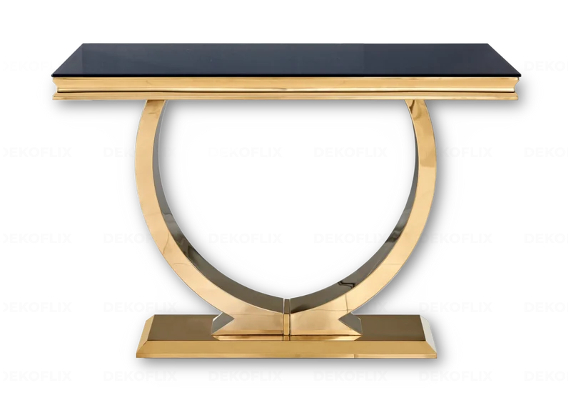 Console verre noir doré - Bobo