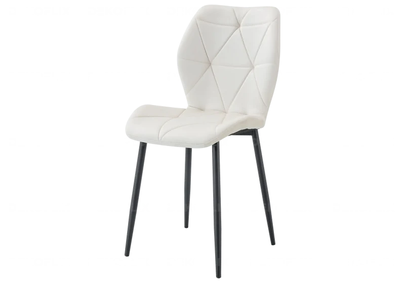 Chaise coquillage en velours beige et pieds noirs - Nava x4