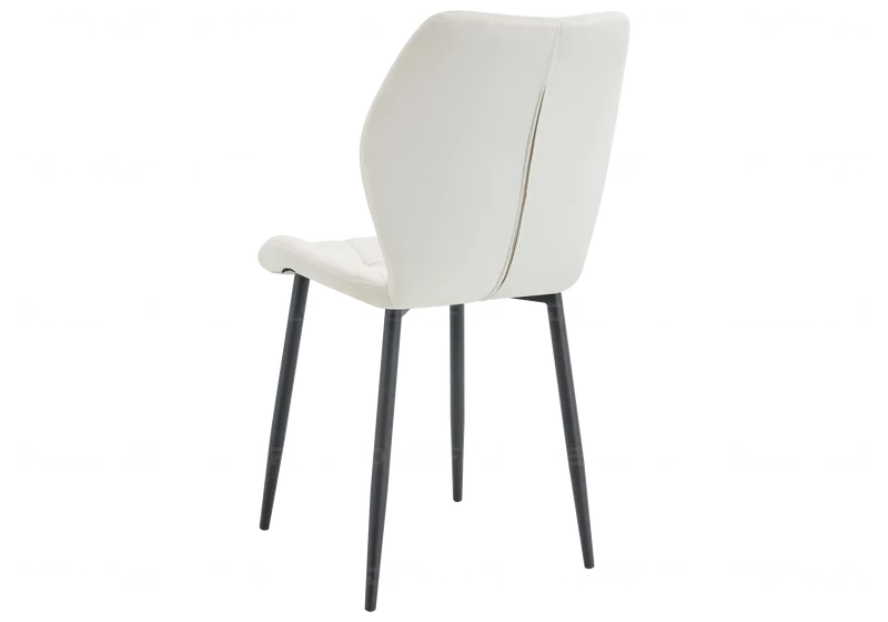 Chaise coquillage en velours beige et pieds noirs - Nava x4