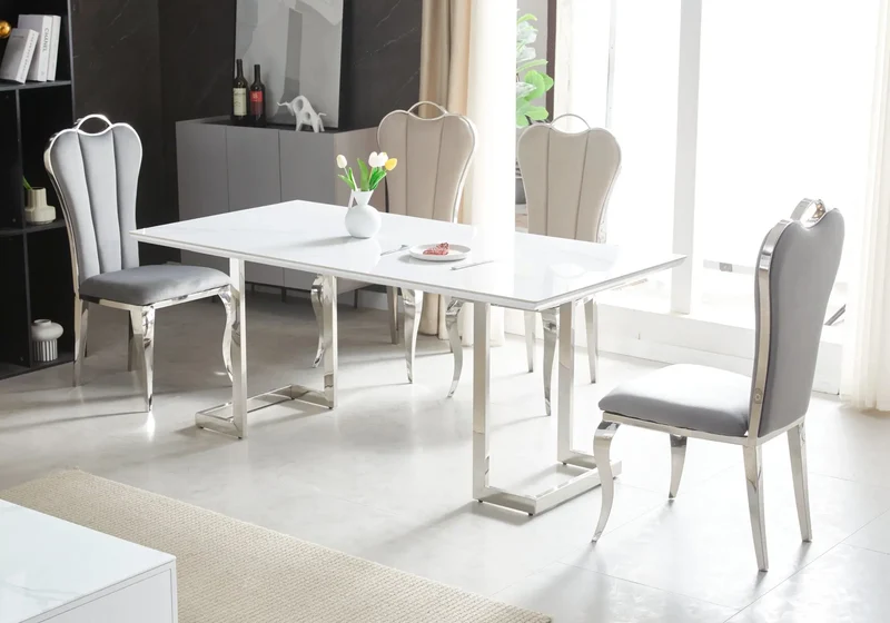 Table à manger céramique marbre blanc - Odel