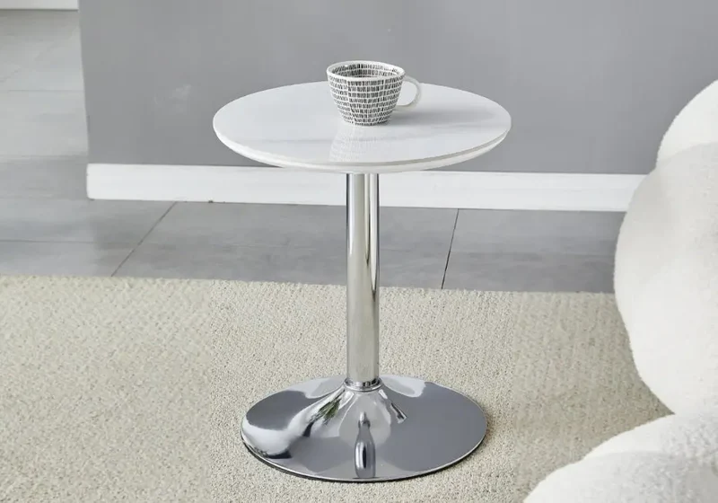 Petite table céramique marbre blanc - Boye