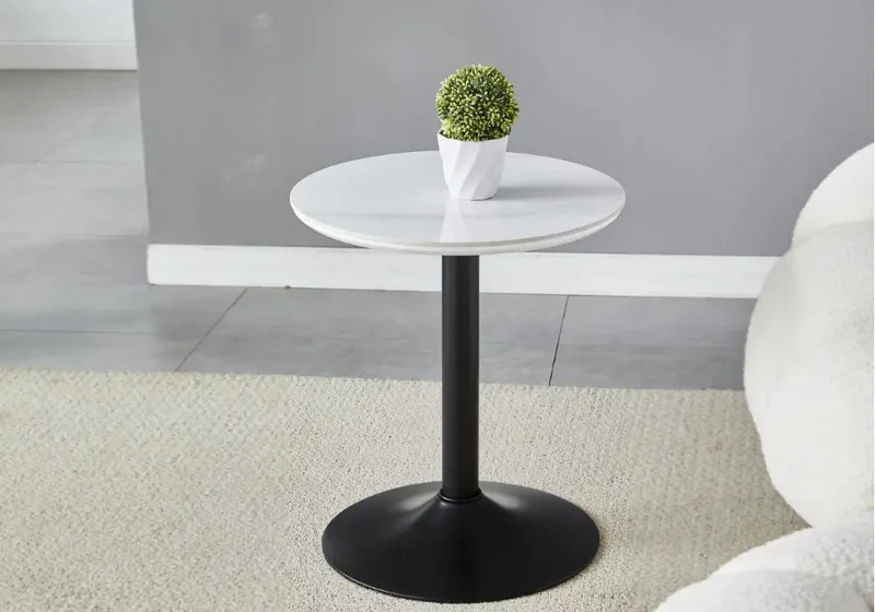 Petite table noire céramique marbre blanc - Boye