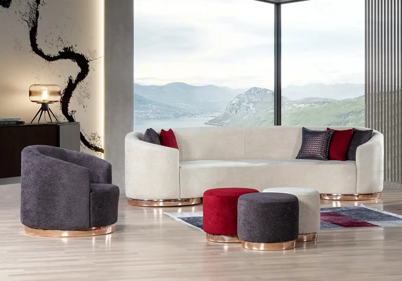 Ensemble canapé modern beige LEVANTE