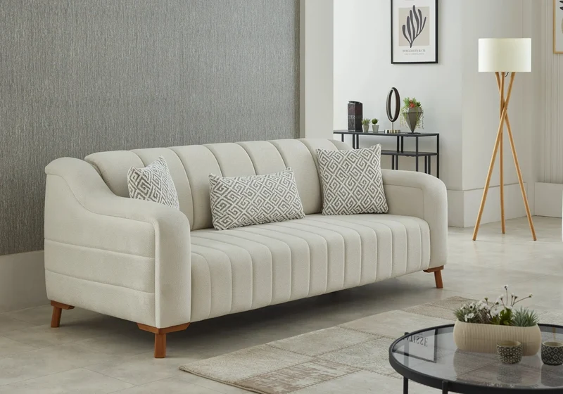 Ensemble canapé bois blanc HEXA