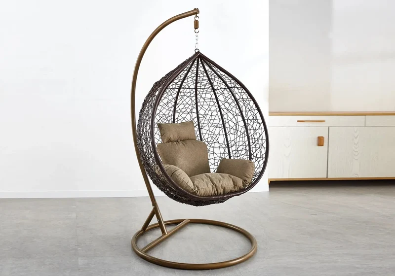 Fauteuil suspendu doré noir - Naba