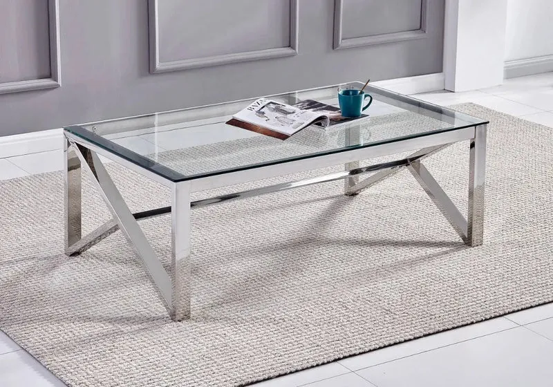 Table basse argent transparent - Moly