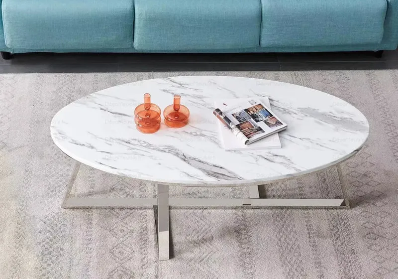 Table basse marbre blanc - Gracy