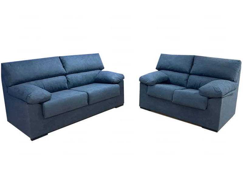 Canapé 3+2 tissu bleu - Mara