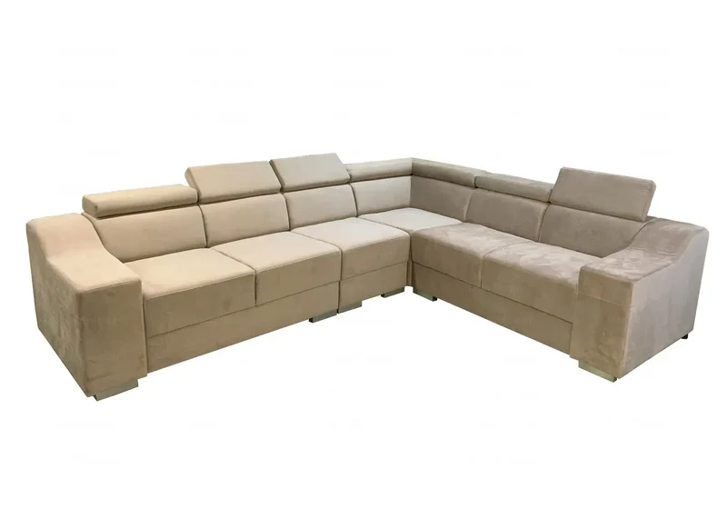 Canapé angle design beige - Sara