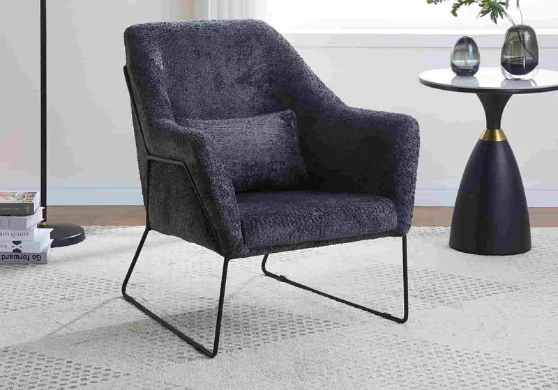Fauteuil noir velours anthracite - Fitia
