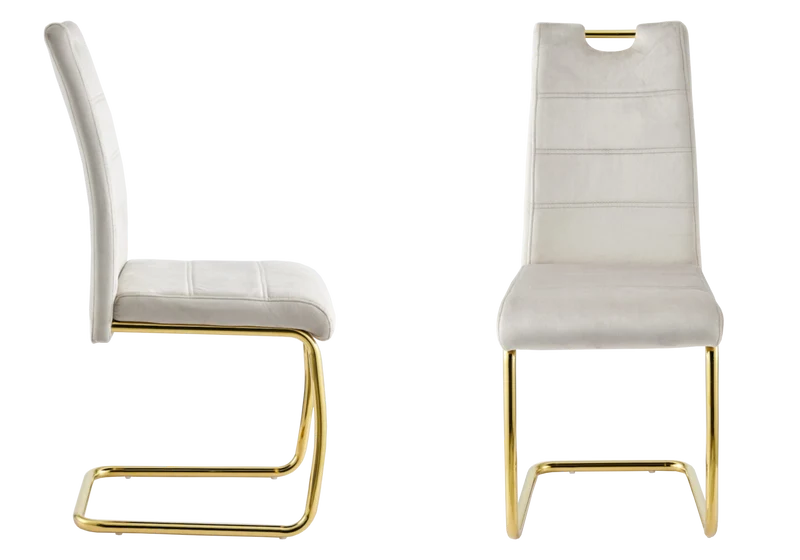 Chaise luge en velours taupe dossier haut - Grazia x6