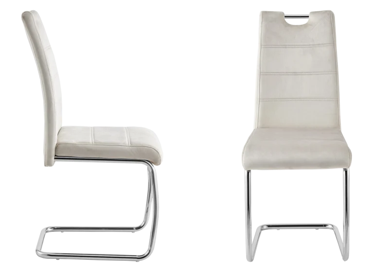 Chaise luge en velours taupe dossier haut - Grazia x6
