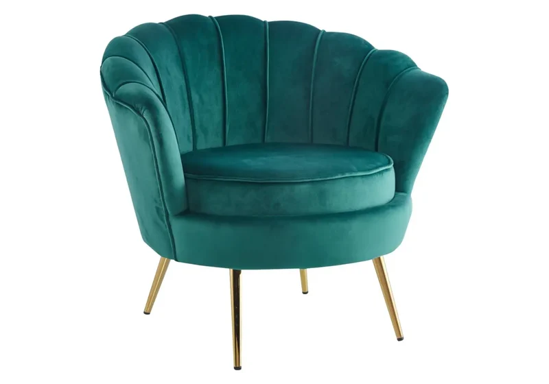 Fauteuil coquillage doré vert - Nymea