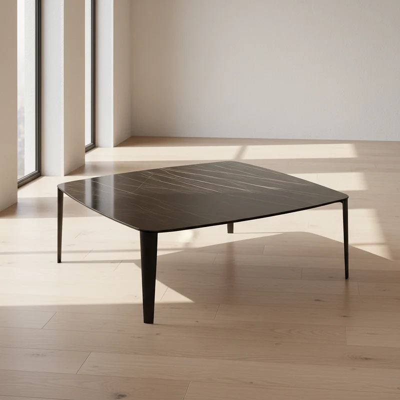 Table basse carré céramique noir - Larson
