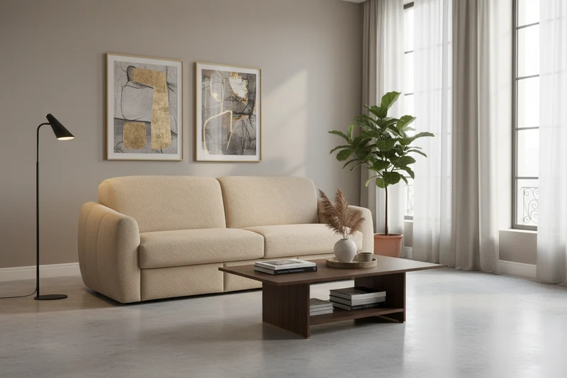 Canapé 3 places convertible rapido beige - Billy