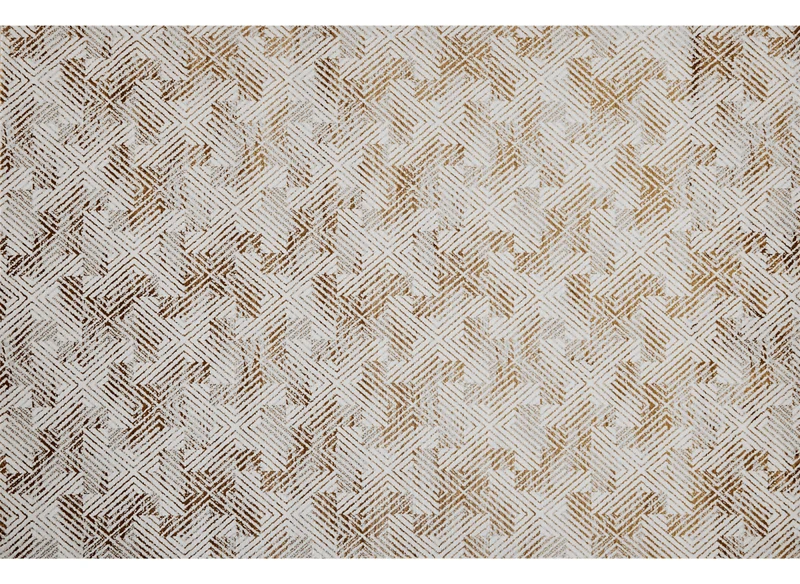 Tapis géométrique beige et marron 160 x 230 cm CARAMEL
