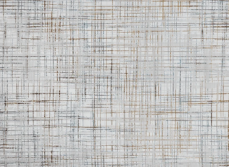 Tapis motif quadrillage beige et bleu 160 x 230 cm GRIND