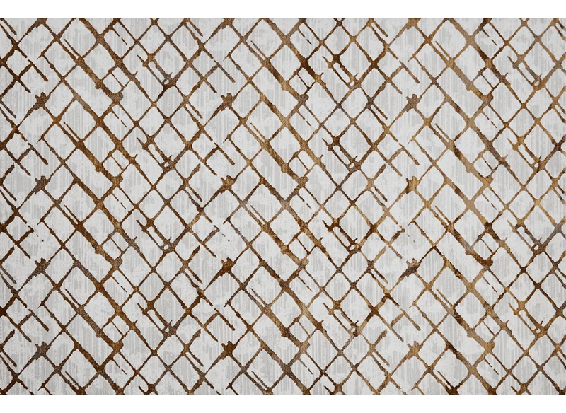 Tapis géométrique taupe et marron 200 x 290 cm LATTICE