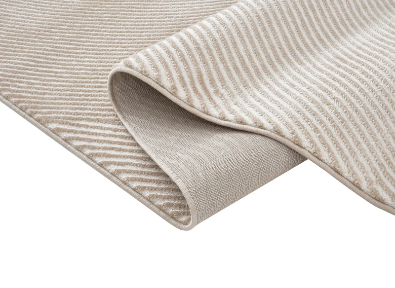 Tapis beige et blanc motif organique 160 x 230 cm SAND
