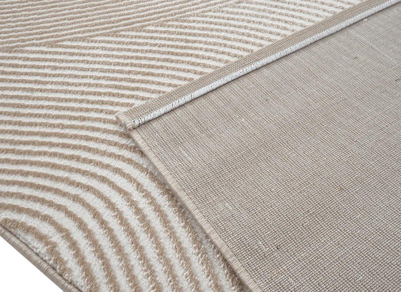Tapis beige et blanc motif organique 160 x 230 cm SAND
