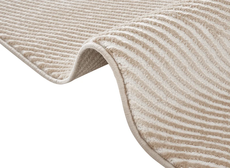 Tapis beige et blanc motif organique 160 x 230 cm SAND