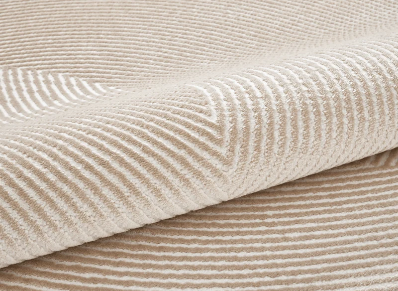 Tapis beige et blanc motif organique 160 x 230 cm SAND
