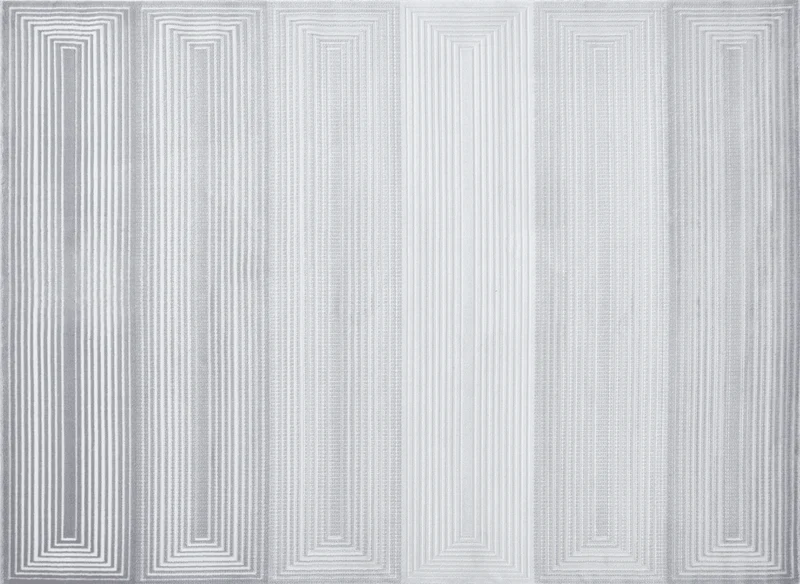 Tapis graphique art déco gris et blanc 160 x 230 cm HALL
