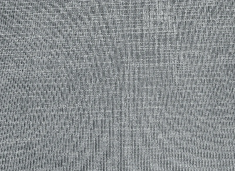 Canapé panoramique convertible avec coffre en velours chiné gris MARIANO- Angle gauche