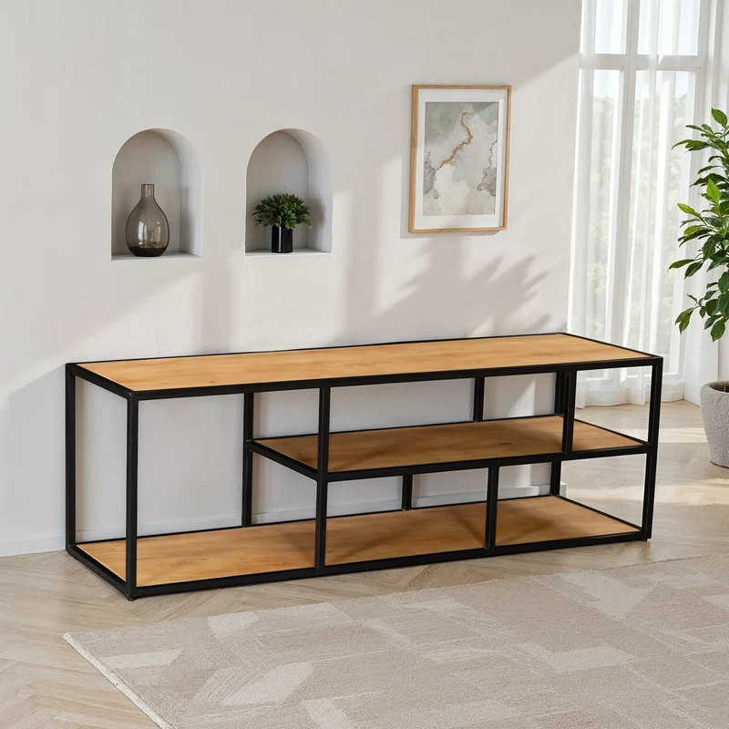 Meuble TV en bois de manguier, 150x45xH50CM - ALEXIA