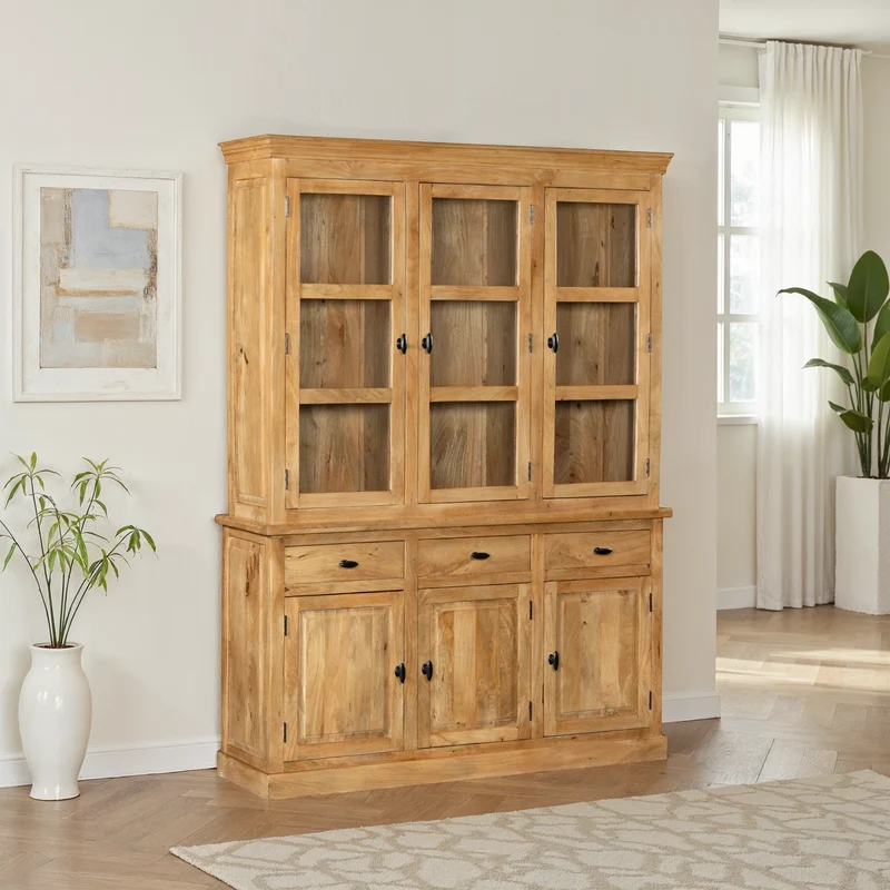 Vaisselier en bois de manguier, H220CM - ORLANE