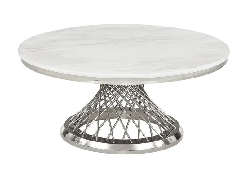 Table basse ronde marbre blanc - Luc
