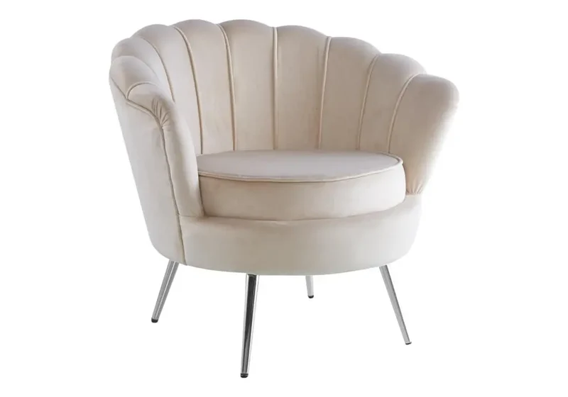 Fauteuil coquillage velours moka - Nymea