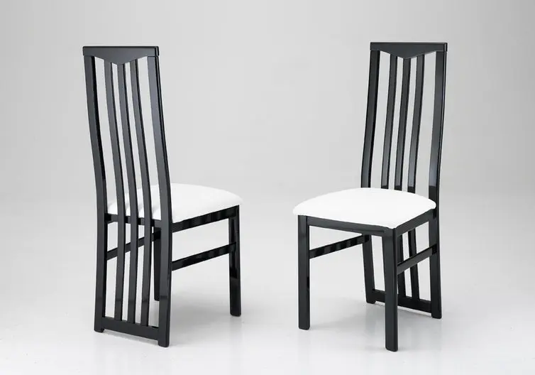 Chaises noir et blanche ROMA (lot de 2)
