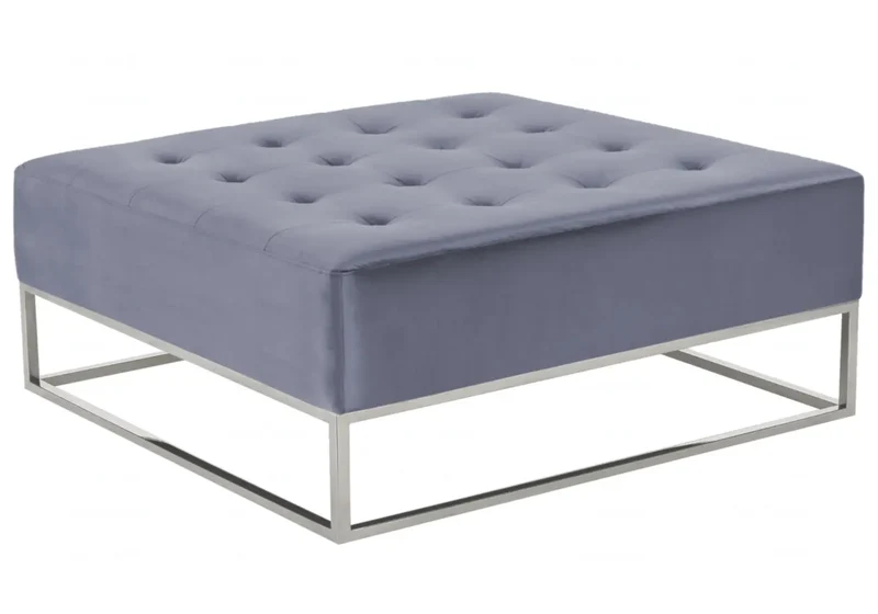 Table basse capitonnée gris - Gwen
